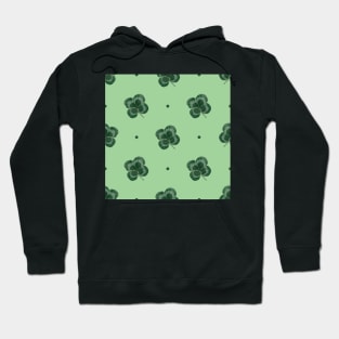 Lucky four leaf clover shamrock print on green Hoodie